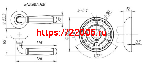 Ручка Fuaro (Фуаро) раздельная R.RM54.ENIGMA (ENIGMA RM) AB/GP-7 бронза/золото фото 2
