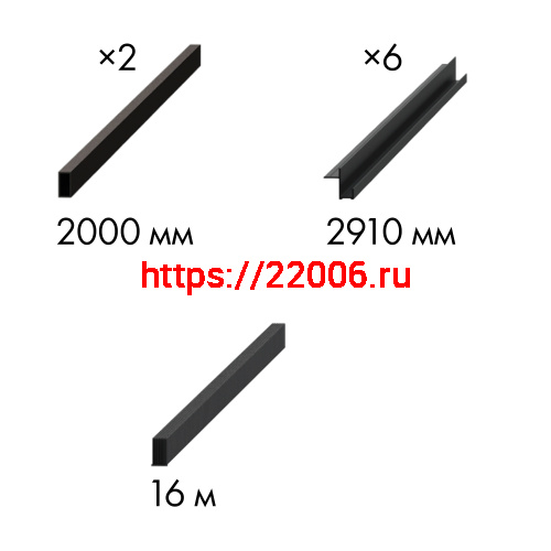 Комплект Armadillo (Армадилло) для обрамления пенала для двухстворчатой двери SLD.Comfort-PENAL frame 1800/2900 BL фото 2