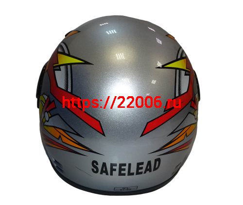 Шлем интеграл "Safelead" HF-908 (619) Детский E05 BLACK, TB-SILVER размер M (16 шт!!) фото 4