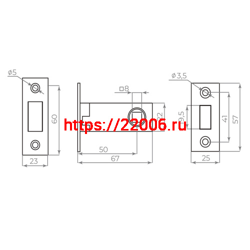 Защелка Ajax (Аякс) врезная MAGNLN50-8 GR графит фото 4