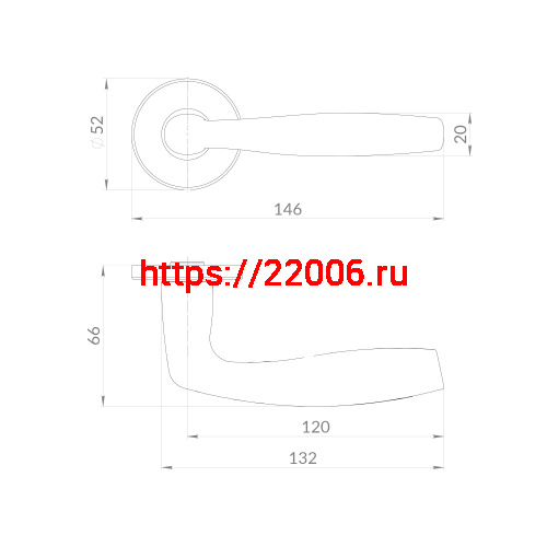 Ручка Punto (Пунто) раздельная R.EST.R52.ROUND SSG-39 сатинированное золото фото 2