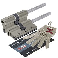 Цилиндровый механизм Cisa (Чиза) под вертушку (дл. шток) AP4S 0P3S7-90.12 (80 мм/45+10+25), НИКЕЛЬ