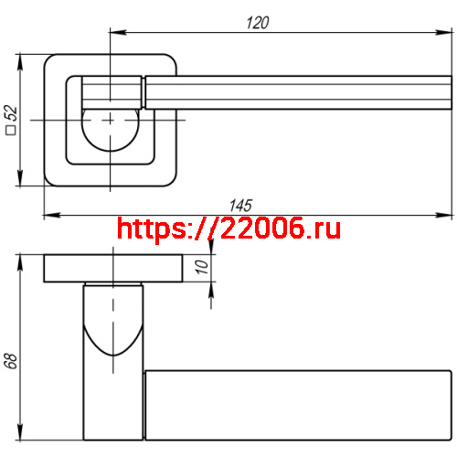 Ручка Punto (Пунто) раздельная K.QR52.GALAXY (GALAXY QR) SN/CP-3 матовый никель/хром фото 2