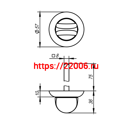Ручка Ajax (Аякс) поворотная BKW8/75-0705 BL-24 черный фото 2