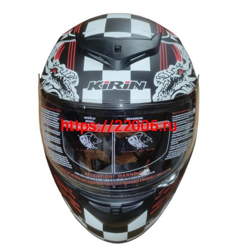 Шлем интеграл KIRIN K-22, черный, черн-крас матовый, черн-крас, размер XL фото 5