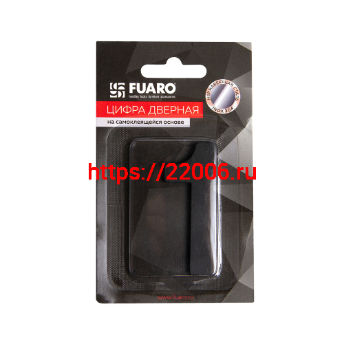 Цифра Fuaro (Фуаро) "1" самоклеящаяся SS304 (50х30) (FUARO) BL черный фото 2