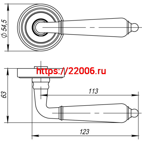 Ручка Punto (Пунто) раздельная LIBRETTO ML ABG-6 зеленая бронза фото 3