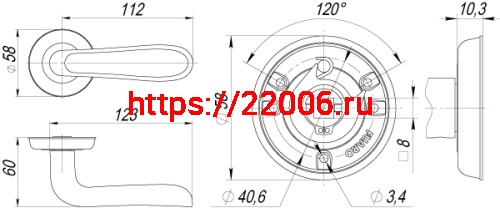 Ручка Fuaro (Фуаро) раздельная VIRGINIA SM MAB-6 темная бронза фото 2