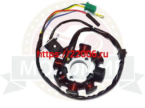 Зажигание голое (без маховика) (статор 7+1 катушек) (052QMI0-0601100F0) (НАБОР)