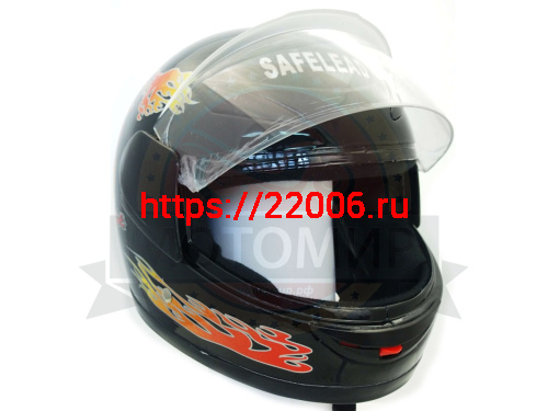 Шлем интеграл "Safelead" HF-908 (619) Детский E05 BLACK, TB-SILVER размер M (16 шт!!) фото 2