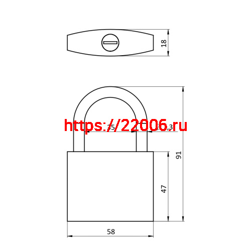 Замок Ajax (Аякс) навесной PD-0263 3 key фото 2