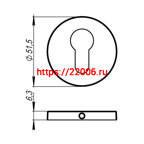 Накладка Armadillo (Армадилло) под цилиндр ET.R.URS52 (ET URS) CP-8 хром фото 4