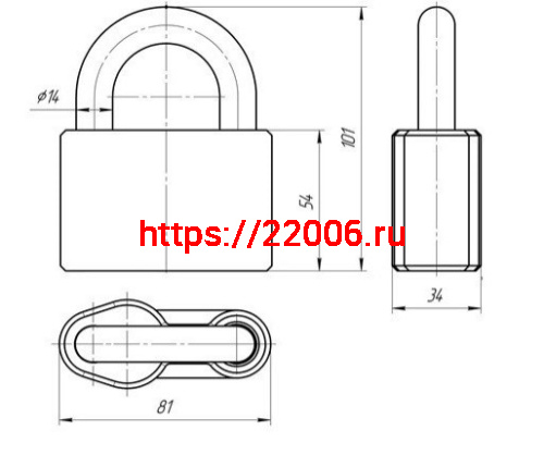 Замок Zenit (Зенит) навесной ВС2А (skin) фото 4