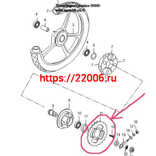 Венец (Z36) 428 (d54mm - 4 x 49mm) Альфа Астiv Нитро (НАБОР)