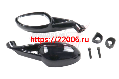 Зеркала (061) пласт. "Каплевидные" Большие объемные черные (в уп. 30 пар)