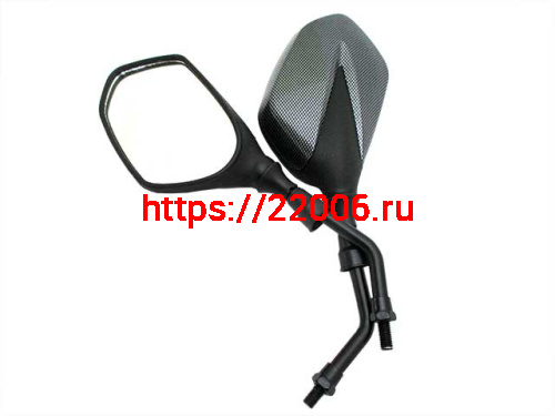 Зеркала заднего вида №69 многогранное, карбон, М8