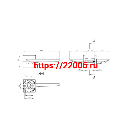 Ручка Fuaro (Фуаро) раздельная K.SL52.PHANTOM (PHANTOM SL) SSC-16 сатинированный хром фото 2