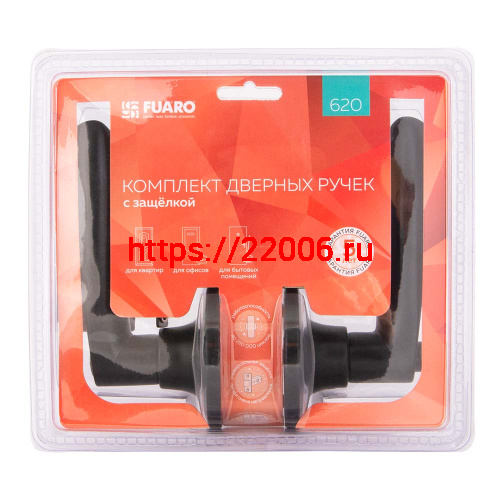 Ручка Fuaro (Фуаро) защелка DK620/BL BL-PS (620/BL BL-P) (без фик.) черный фото 2