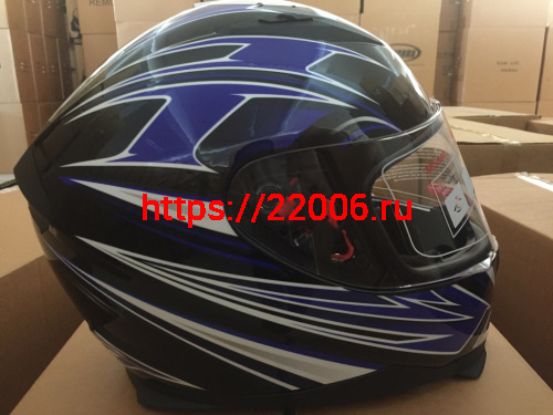 Шлем интеграл COBRA JK313, черный с красным(2), черный/синий (9) размеры XL фото 3