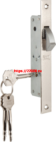 Замок Kale kilit (Кале килит) врезной крестообразный узкопрофильный 201F (20 mm) (никель), 3 кл.