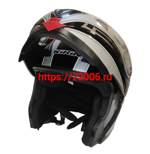 Шлем интеграл KIRIN K71, карбон, черный, красный, серый, размер L фото 3