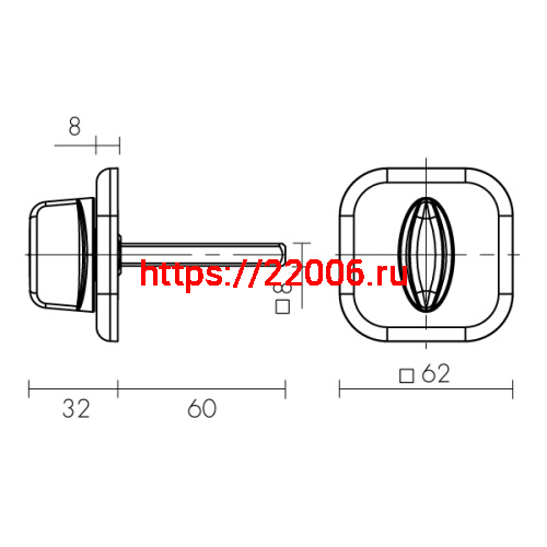 Ручка Fuaro (Фуаро) поворотная BKW8x60 XL (хром) CP-8 фото 3