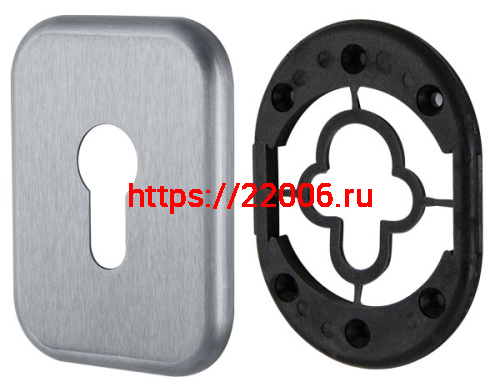 Декоративная Armadillo (Армадилло) Квадратная накладка на цилиндр ET-DEC SQ (ATC Protector 1) SC-14 Матовый хром фото 4