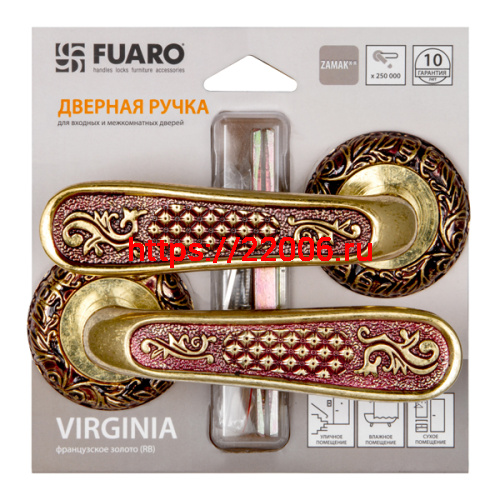 Ручка Fuaro (Фуаро) раздельная VIRGINIA SM/HD RB-10 французское золото