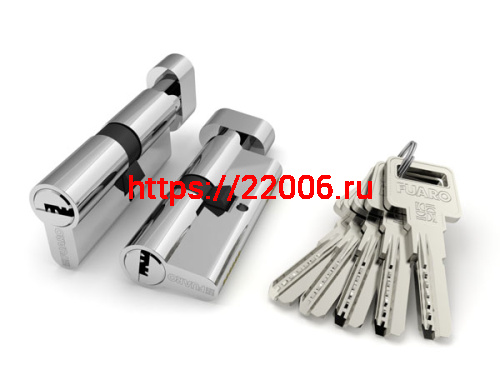Цилиндровый Fuaro (Фуаро) механизм (R602/90) R6002Knob90(35+10+45) CP хром 5Key с вертушкой