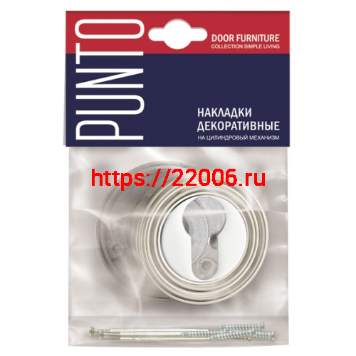 Накладка Punto (Пунто) под цилиндр ET ML SN/CP-3 матовый никель/хром фото 2