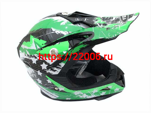 Мотошлем YM-211 KIDS cross черно-бело-зеленый (S)