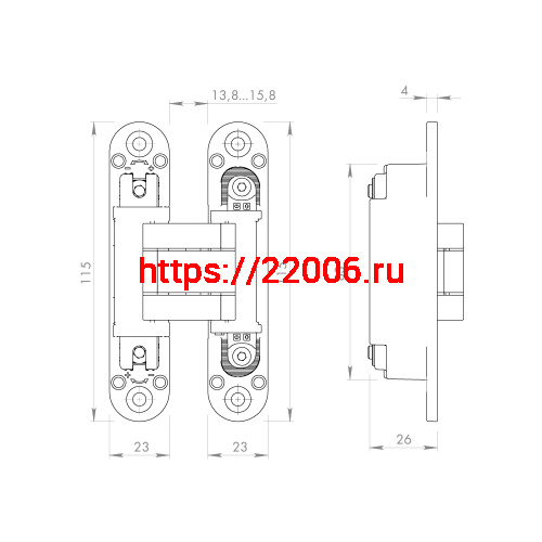 Петля Armadillo (Армадилло) скрытой установки U3D3000.VPG WH белый TECH фото 5