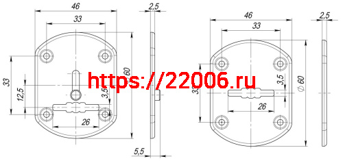 Накладка Fuaro (Фуаро) на сувальдный замок ESC.S-lift+S/OV.set (ESC021) с шторкой CP хром (2шт.) фото 2