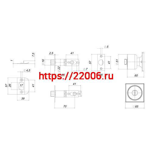 Ручка Punto (Пунто) защелка DK772/BL CP-BK (фик.) хром фото 3