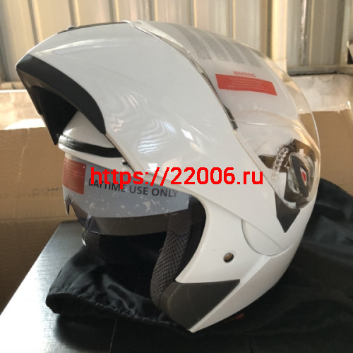 Шлем модуляр "Safelead" HF-118 (поднимается подбородок) NEW карбон (Y03) белый, размер M фото 5