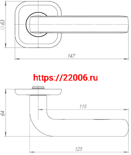 Ручка Ajax (Аякс) раздельная K.JK51.IND TORO 170 mm BL-24 черный (белая коробка) фото 2