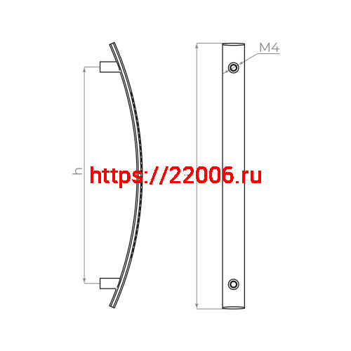 Ручка-скоба Ajax (Аякс) мебельная MB-H-003-128 мм PB золото фото 2
