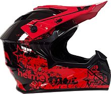 Мотошлем VIRTUE MD-911 Кросс красный с надписью (XL)