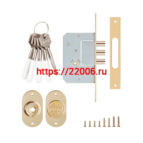 Замок Kale kilit (Кале килит) врезной крестообразный 189/3MF (45 mm) (латунь), 5 кл. фото 2