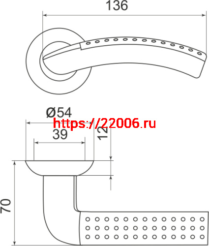 Ручка Armadillo (Армадилло) раздельная R.LD54.Libra26 (Libra LD26) SN/CP-3 матовый никель/хром фото 3