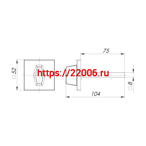 Ручка Armadillo (Армадилло) поворотная BKW8.K.USS52 (BKW8/USS) CP-8 хром фото 3