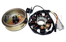 Магнето в сборе 139QMB 50сс 8 кат (ротор+статор) TMMP 2 индукц катушки) фишка 2 конт.+ 2 провода