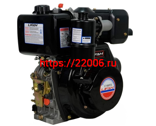 Двигатель LIFAN 10 л.с. С186FD дизельный (вал d25 мм) руч /эл. старт фото 5