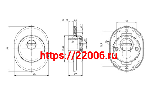 Броненакладка Armadillo (Армадилло) на ЦМ (от вырывания, 33 мм) ET/ATC-Protector 1-33SC-14 Матовый хром box фото 3