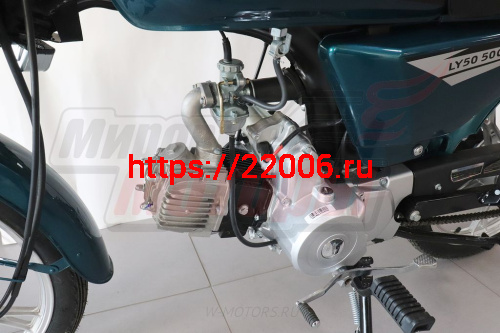Мопед KT50 Alpha(ЭКОНОМ-2)(Тюнинг)(обод литой,перед.,зад.покрыш-дорожные,пластм.поворотники) МОРСКАЯ ВОЛНА фото 5