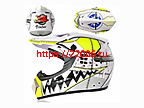 Мотошлем VIRTUE MD-905 Кросс белый с черно-салатовым рисунком (XL)