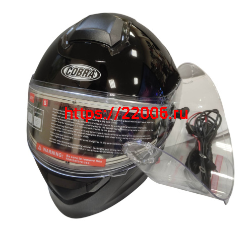 Шлем модуляр COBRA EC H271, черный глянцевый СНЕГОХОДНЫЙ, размер XL