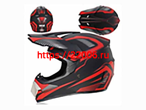 Мотошлем VIRTUE MD-905 Кросс черно-красный матовый (S)