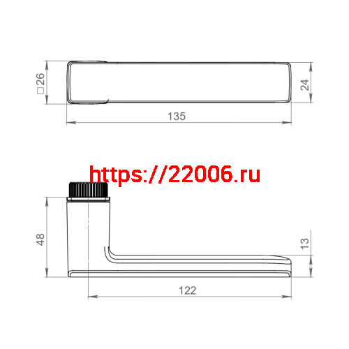 Ручка Punto (Пунто) раздельная K.EL.Q27.GANT CP-8 хром фото 4