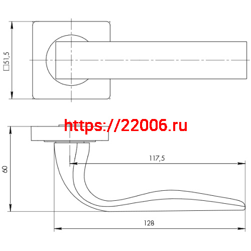 Ручка Ajax (Аякс) раздельная K.JK51.EVO (EVO JK) SN/CP-3 матовый никель/хром фото 2